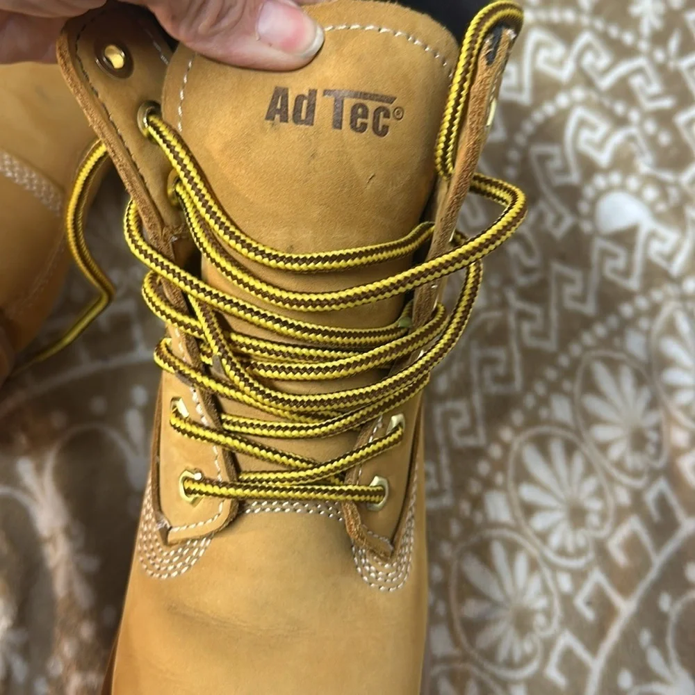 AdTec Boots Industrial Grade Steel Toe Tan Leather Men’s Size9